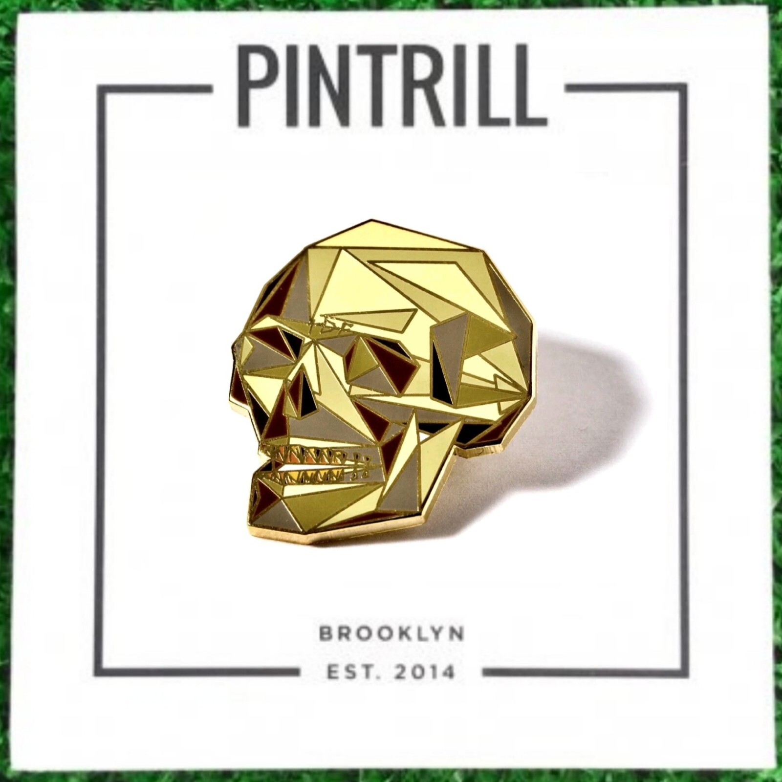 ⚡RARE⚡ PINTRILL x NATUREL Geometric Gold Skull Pin *BRAND NEW* 2017 LTD ED 💀 ⚡RARE⚡ PINTRILL x NATUREL Geometric Gold Skull Pin *BRAND NEW* 2017 LTD ED 💀