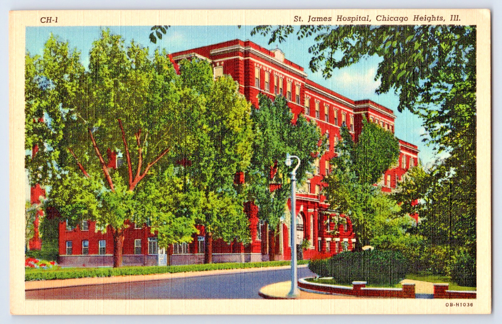 Chicago Heights IL Illinois St James Hospital 1930s-1940s Postcard