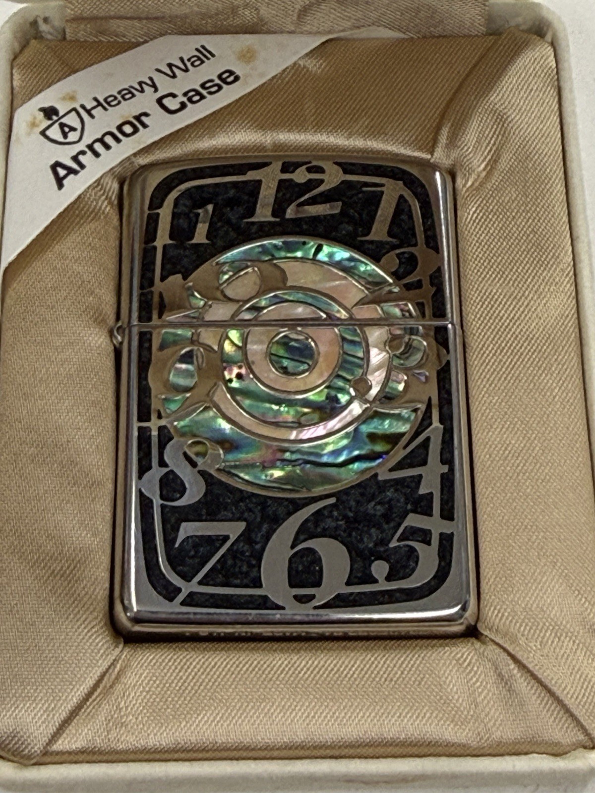 ZIPPO 2006 TIME TRAVEL ARMOR DOUBLE SIDED ABALONE LIGHTER UNFIRED IN BOX H536 ZIPPO 2006 TIME TRAVEL ARMOR DOUBLE SIDED ABALONE LIGHTER UNFIRED IN BOX H536