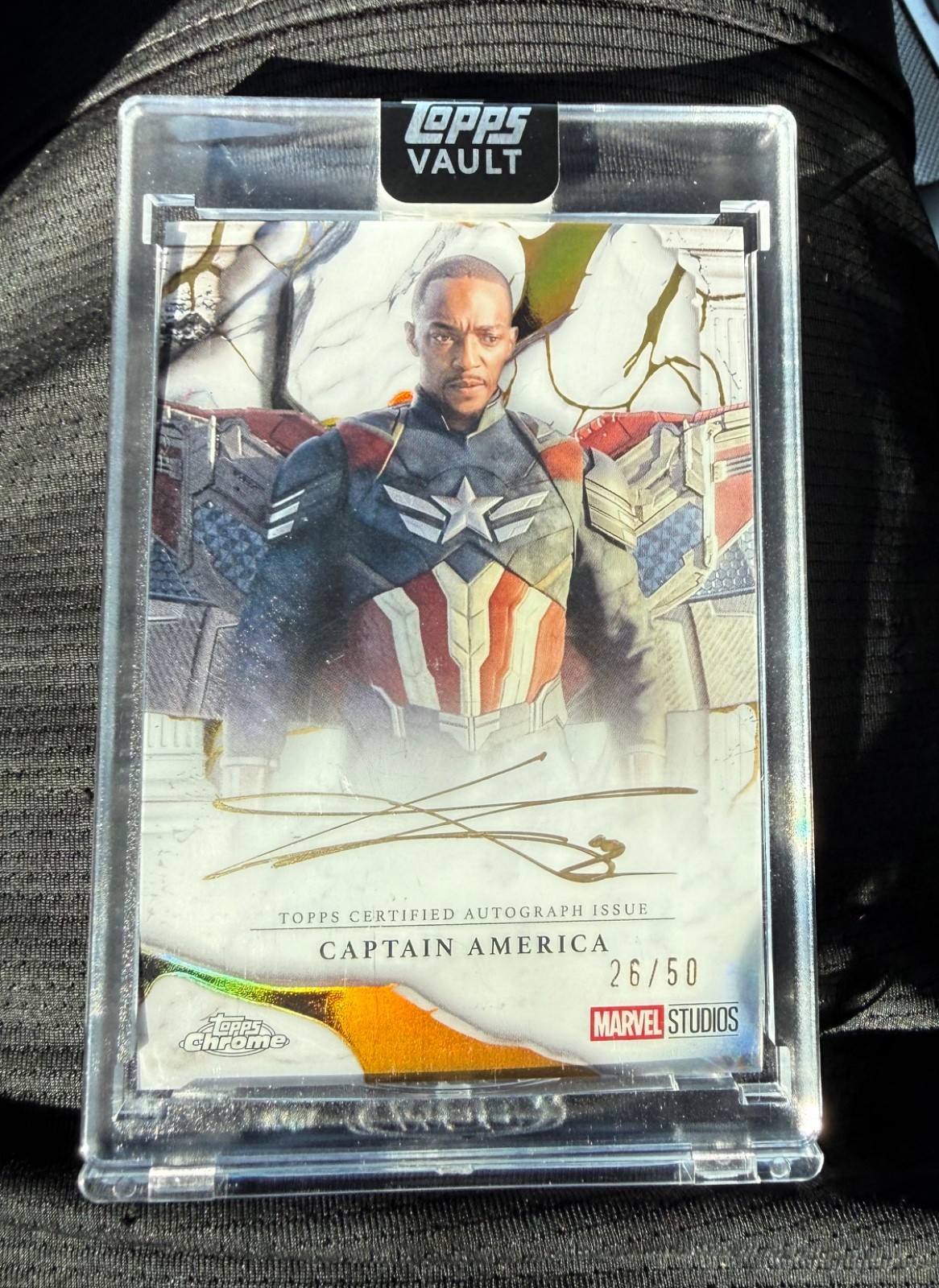 2026 Topps Marvel Vault Immortal Autographs Anthony Mackie Gold Auto /50