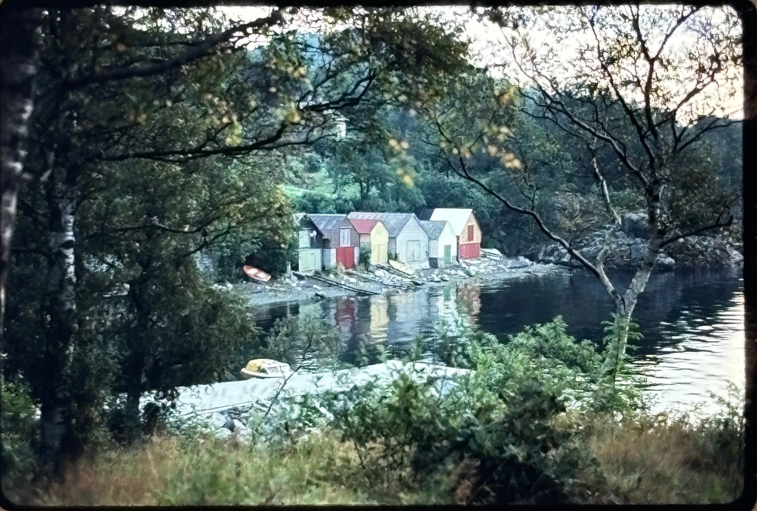 Vintage 1983 Kodachrome 35mm Slide Scenic Lake Cabin Landscape Vintage 1983 Kodachrome 35mm Slide Scenic Lake Cabin Landscape