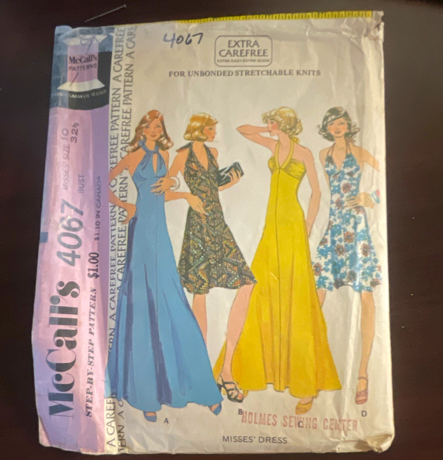 McCall's 4067 Vintage Original Carefree Misses Women's Dress Sewing Pattern