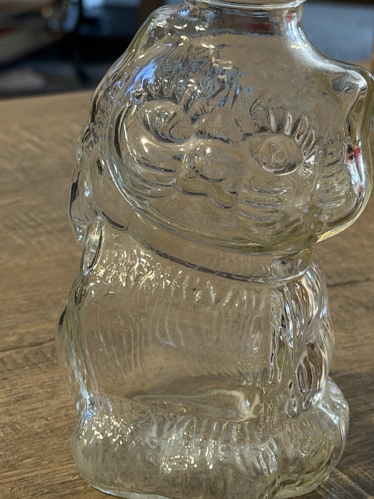 Clear Glass Cat-Shaped Bank Bottle Container Jar, Animals Theme Decor
