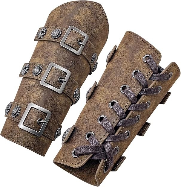 Viking Bracers Medieval Leather Bracers Arm,for Men Women 2Pack