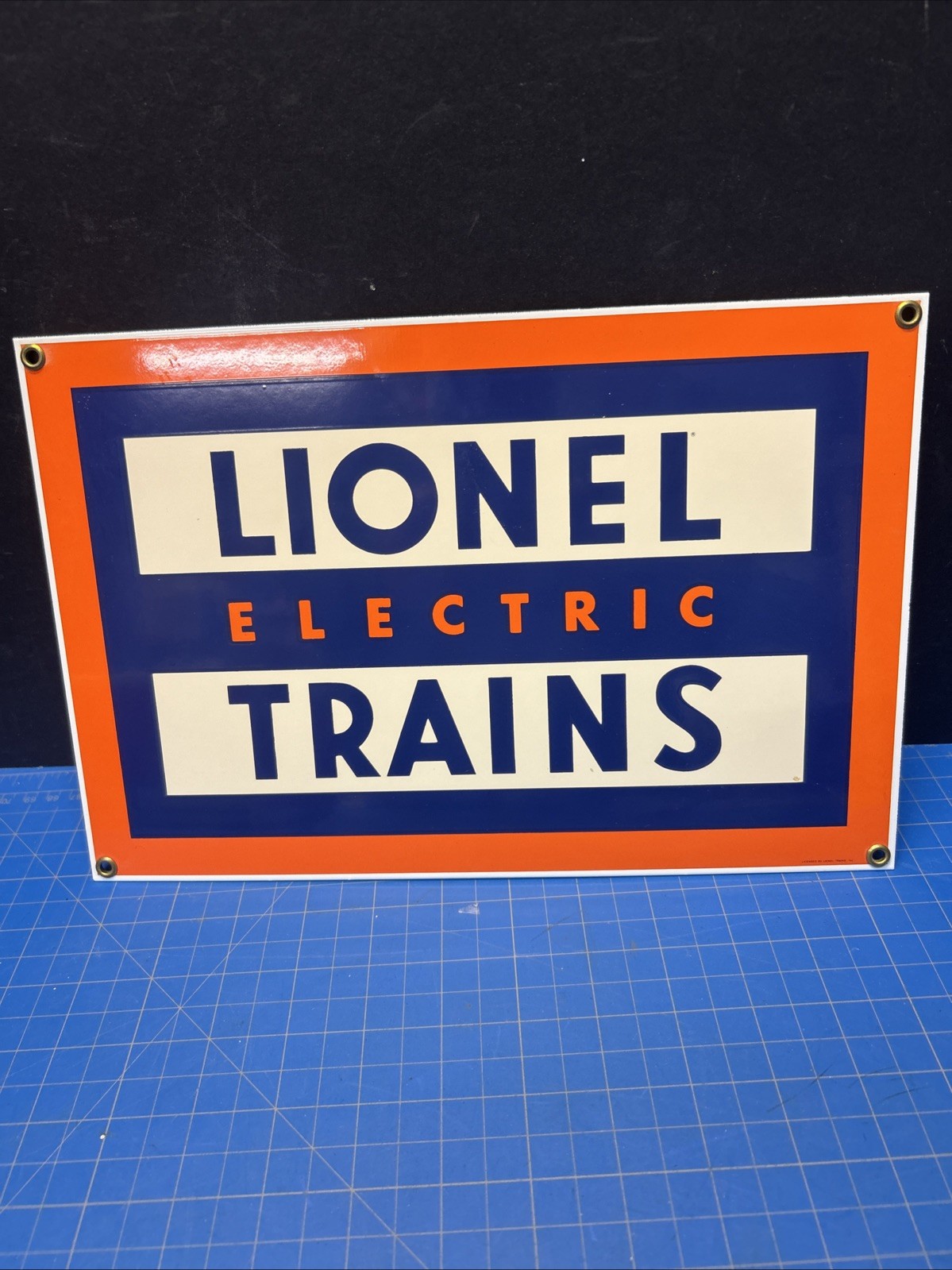 Porcelain LIONEL ELECTRIC TRAINS Sign by Ande Rooney 12x8