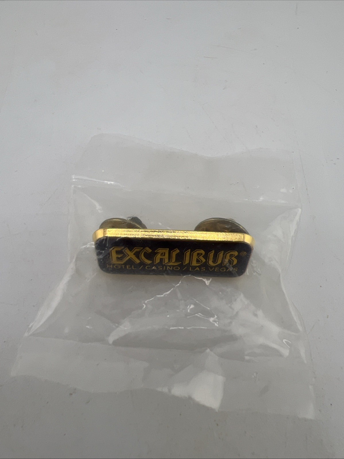 Vintage Excalibur Hotel Casino Las Vegas Metal Purple Enamel Lapel Hat Pin
