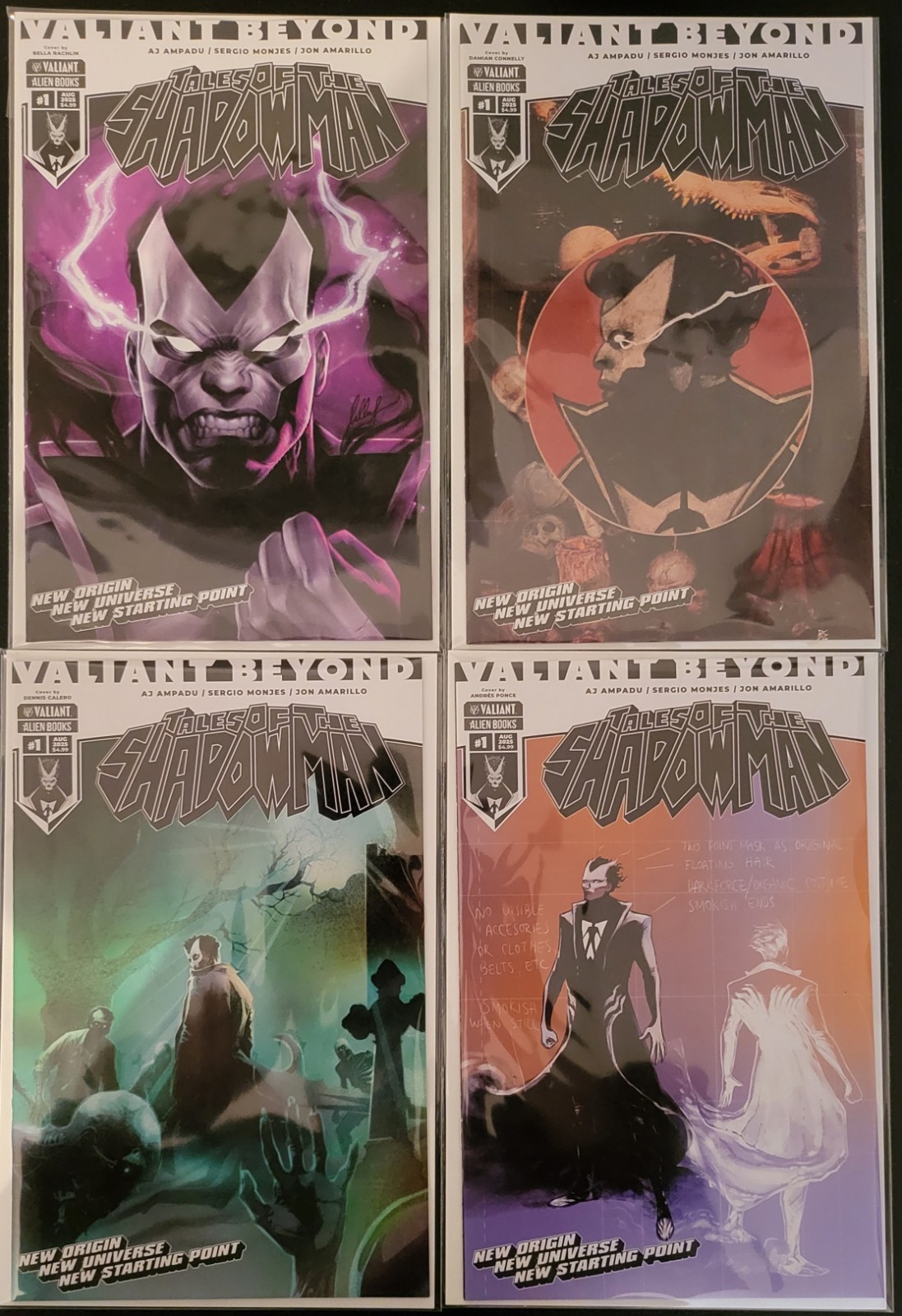 Valiant Beyond: Tales of The Shadowman #1, Lot 4 Standard Covers, NM/Better, 1st