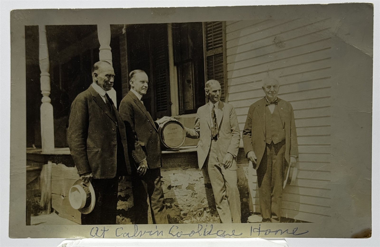 1924 RPPC Coolidge Henry Ford Thomas Edison Plymouth VT Blackington Photo