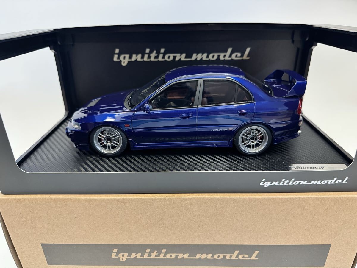 Ignition Model 1/18 Mitsubishi Lancer Evolution IV CN9A Dark Blue Diecast Car
