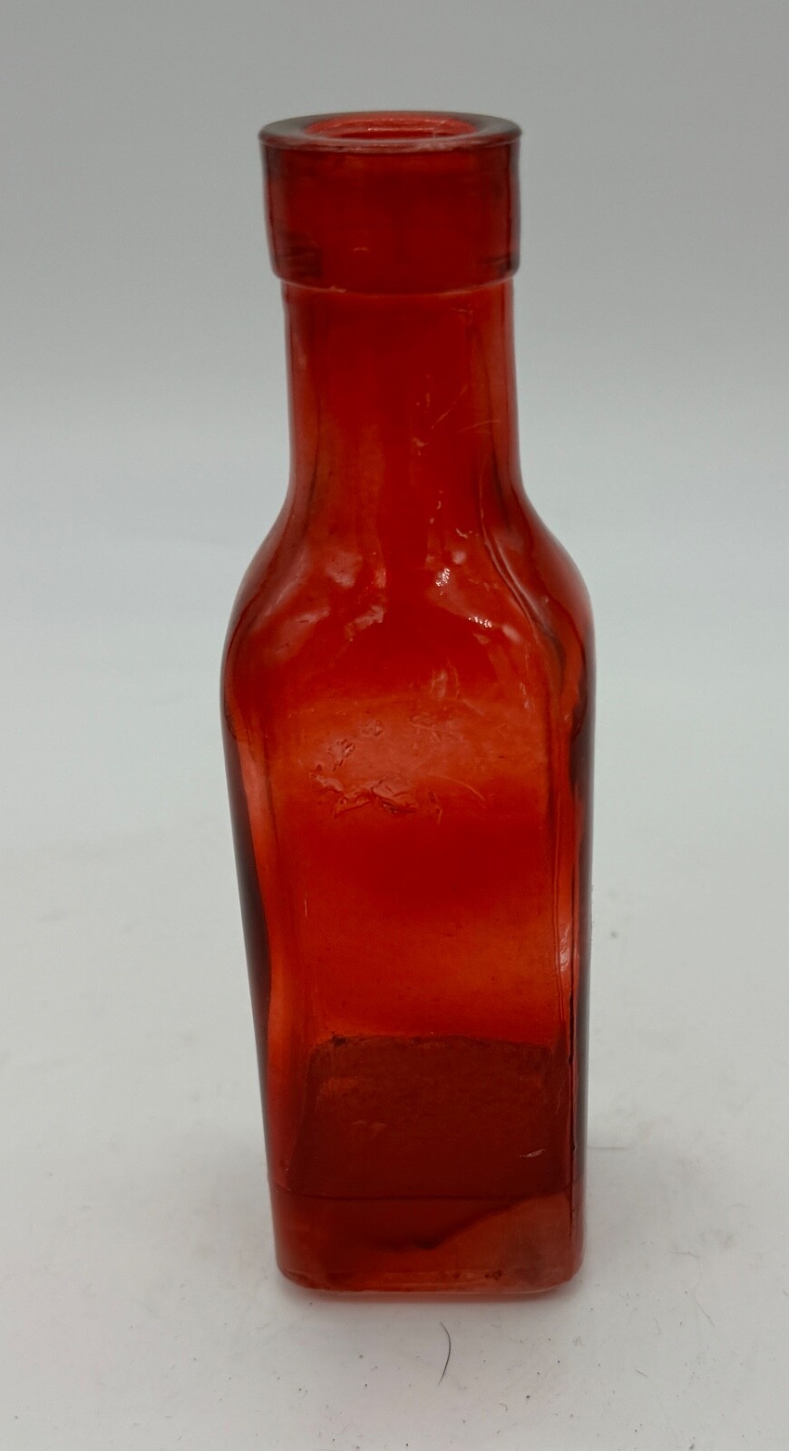 Vintage Red Bottle Vase 6 1/2 X 2 X 2\