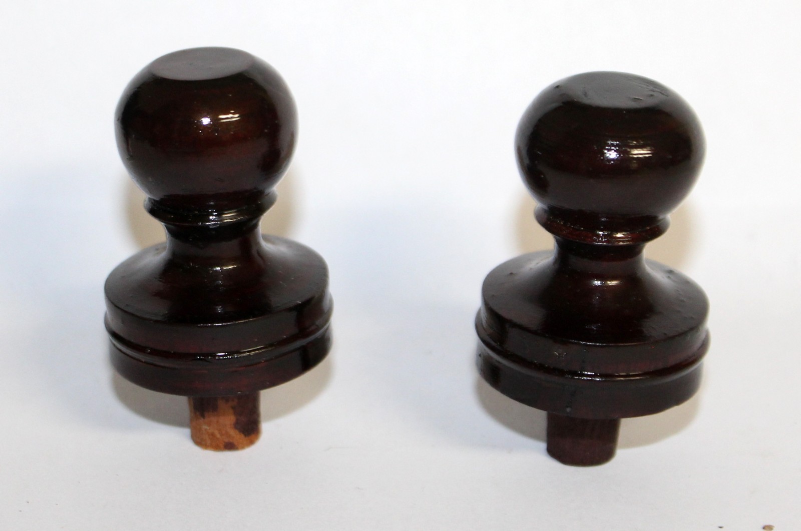 Pair of Rear Turned Wooden Feet for Early American Shelf Clocks