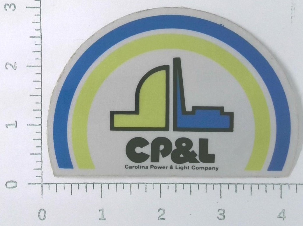 Vintage CP&L Carolina Power Light Company Sticker Decal