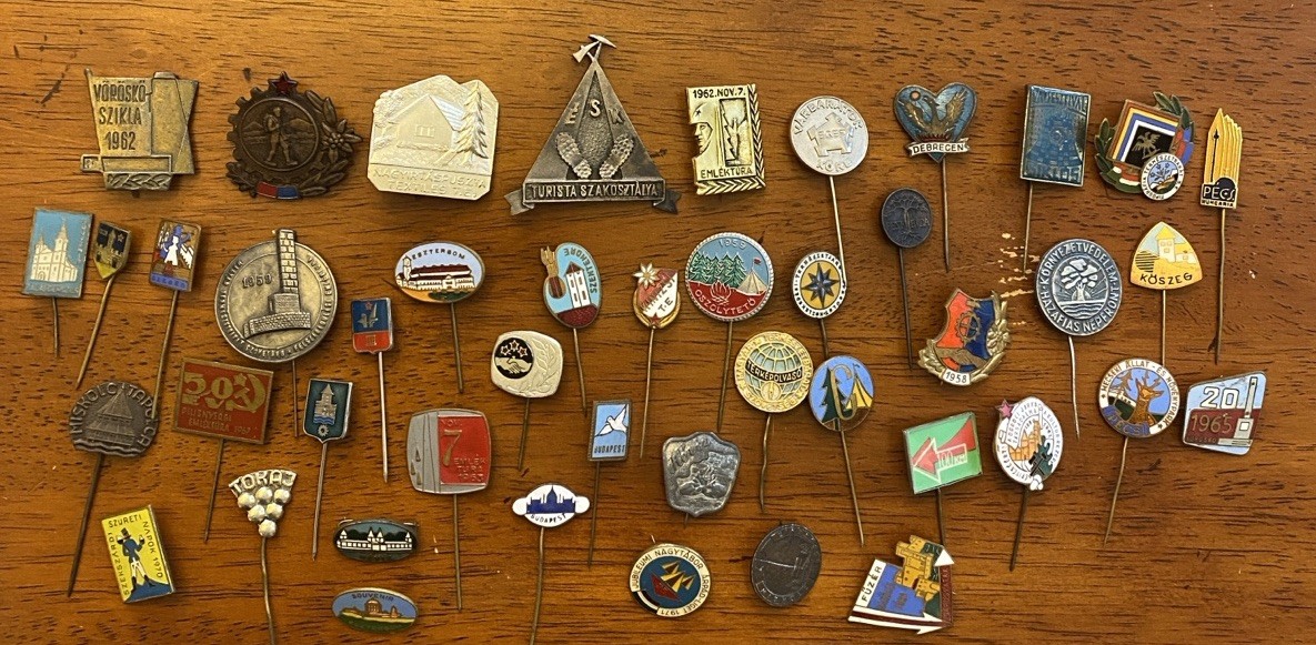 Vintage Hungary 45 Pin Collection Lot