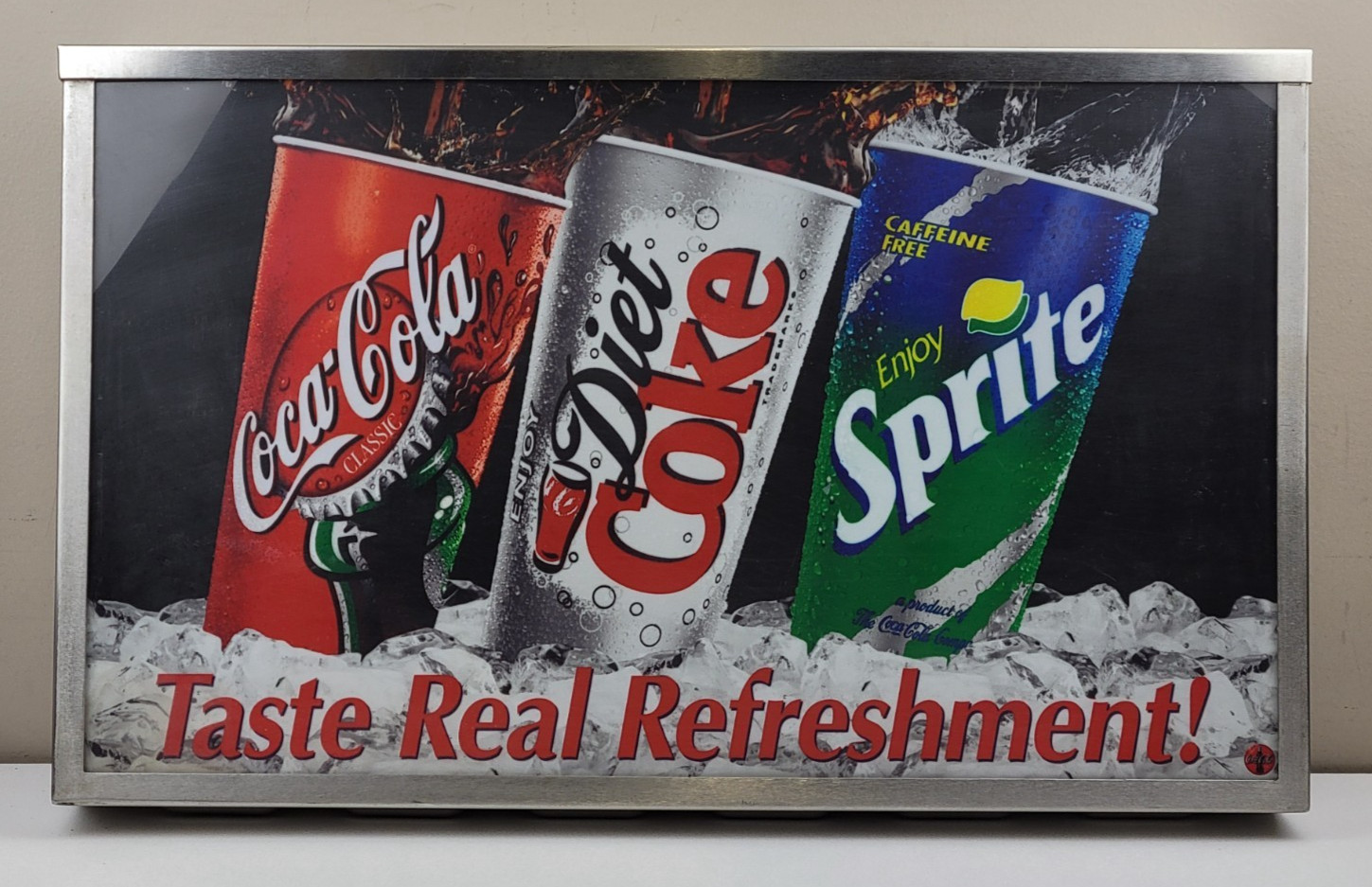 Vintage Coca-Cola Diet Coke Sprite Taste Real Refreshment Lighted Sign Display