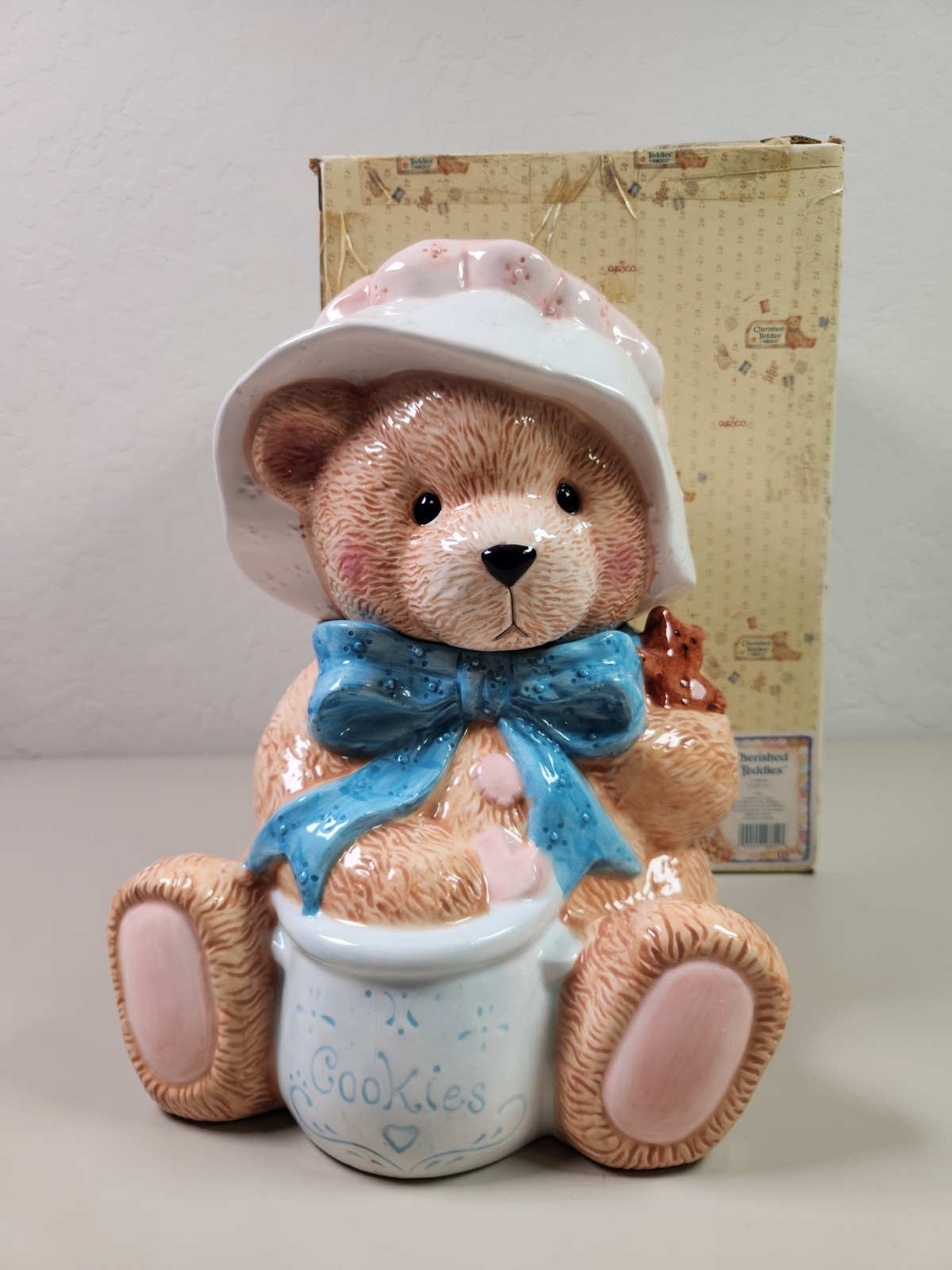 Vintage Cherished Teddies Cookie Jar 1994 Enesco Priscilla Hillman Bear Boxed