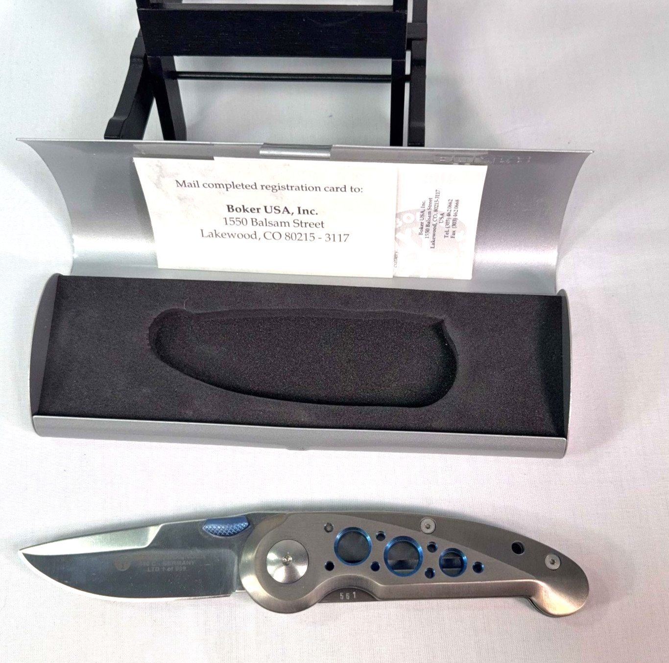 Boker Solingen Orca Ltd 1 of 999 Titanium Frame Lock Knife #561 440C Germany Box