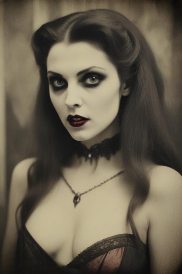 Gothic Woman Victorian Lady Vampire Portrait 4x6 Photo