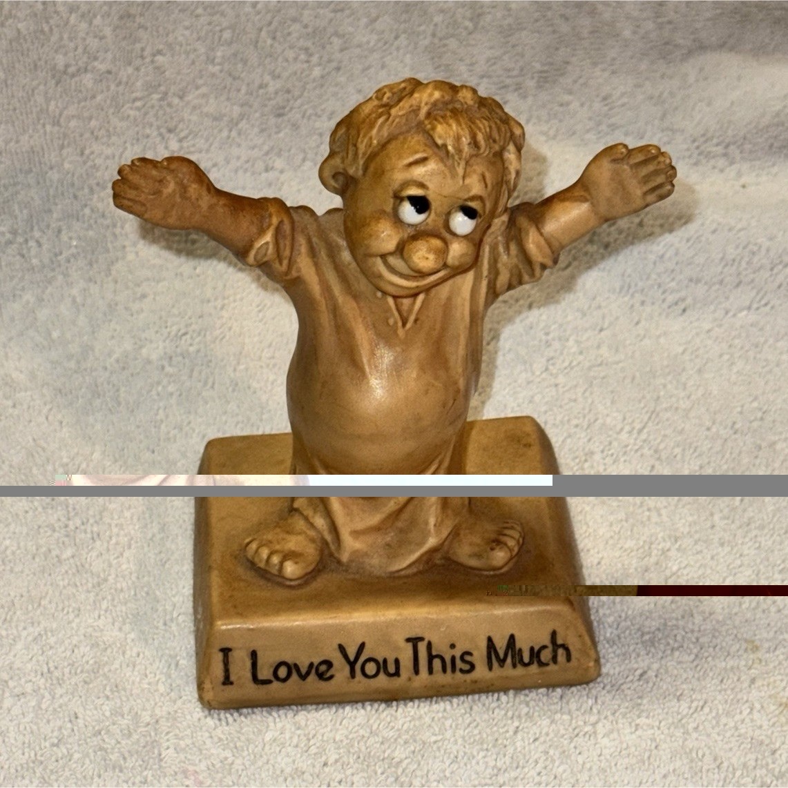 Vintage 1968 Russ Berrie I Love You This Much Figurine Arms Out Retro Sillisculp