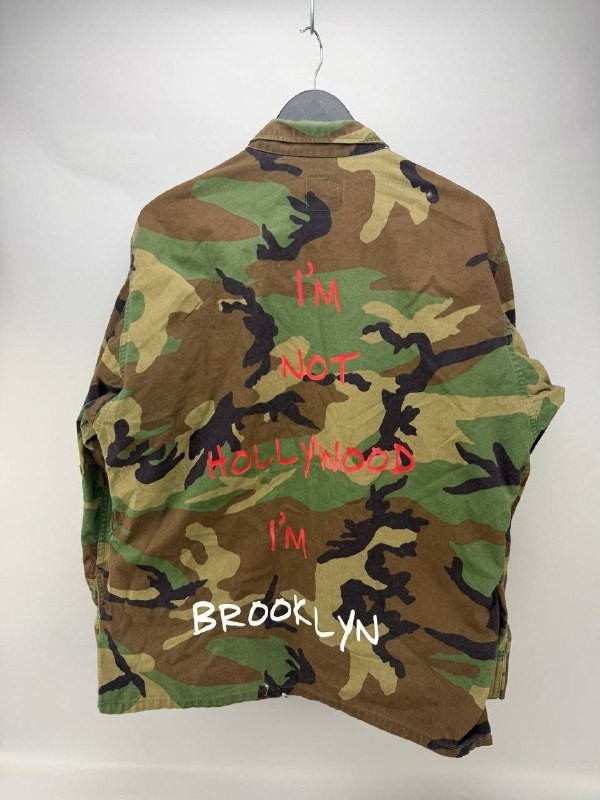 Custom US Army Military Jacket Woodland Camo Combat Jacket Size L