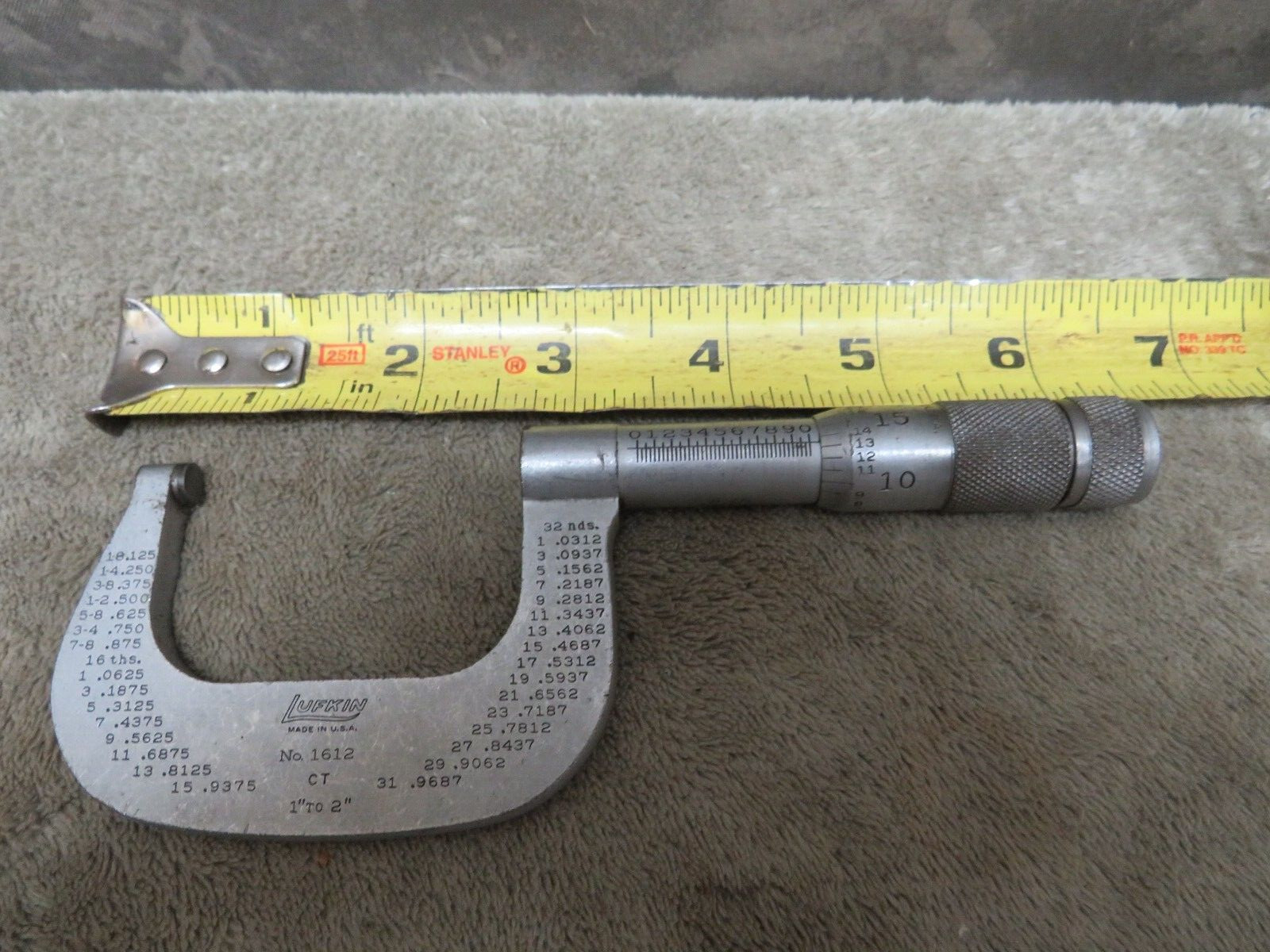 Vintage Machinist LUFKIN 1612 Outside Micrometer 1\