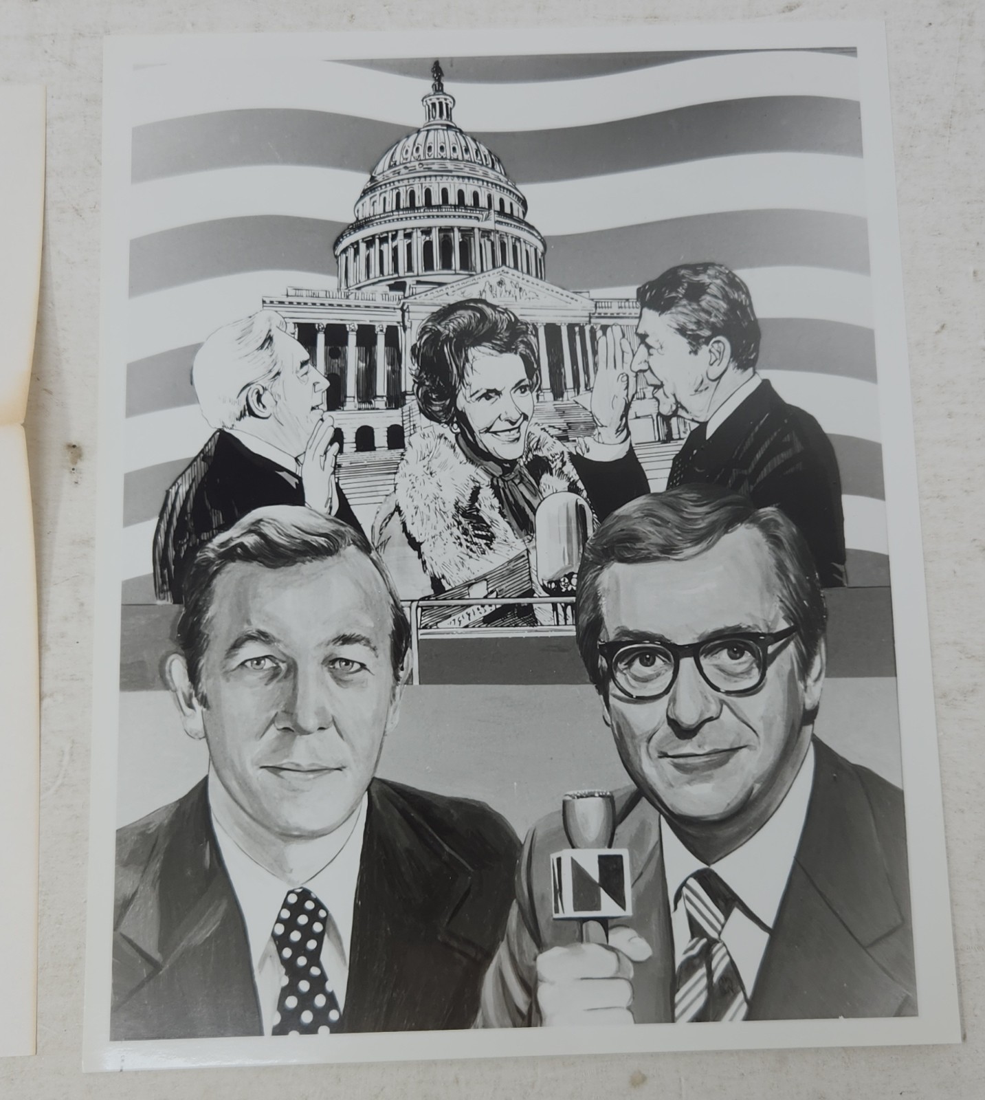 Vintage 1980 NBC Press Photo Ronald Reagan 1981 Inauguration Roger Mudd