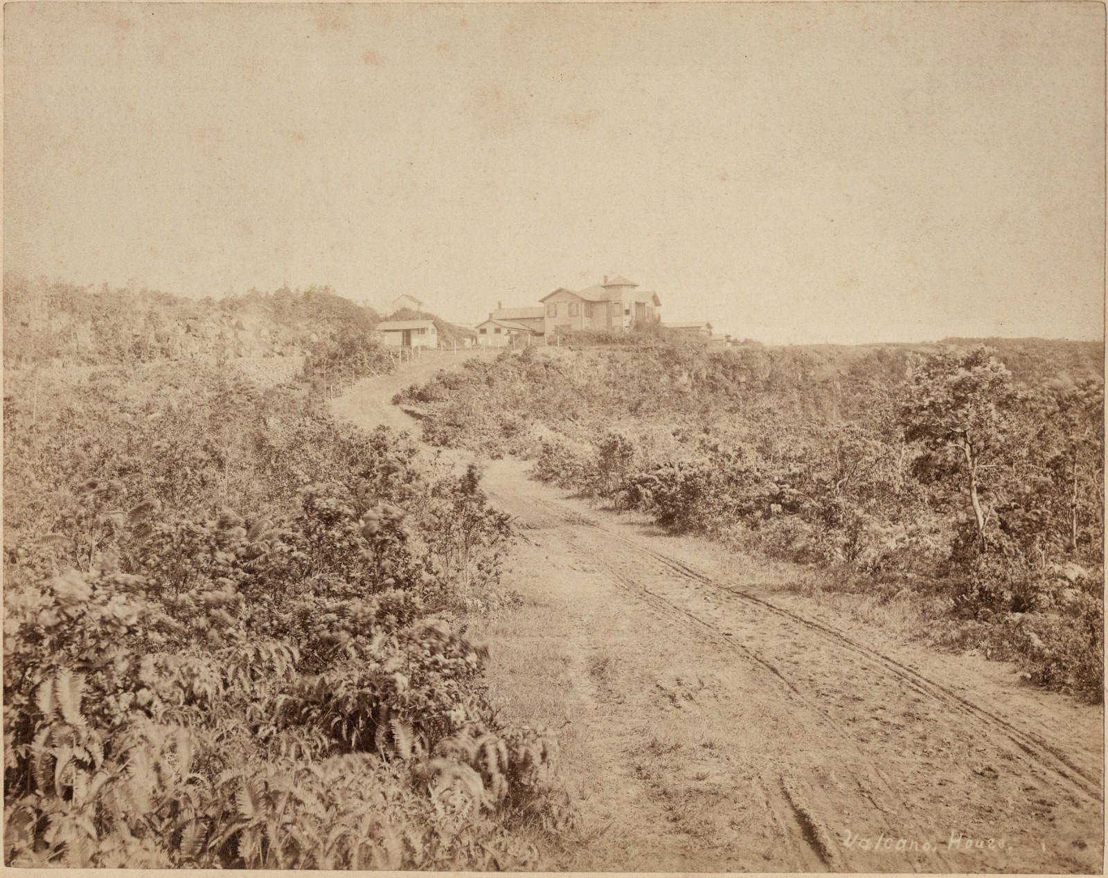 HAWAII Volcano House Kilauea c1890s Large Original Antique Photograph