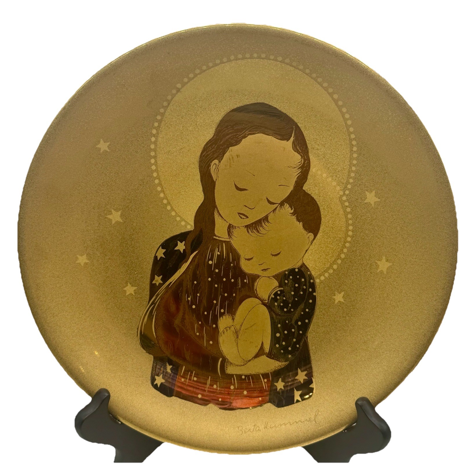 1978 Schmid Tranquility Sister Berta Hummel Porcelain LTD Plate 24K Gold Finish