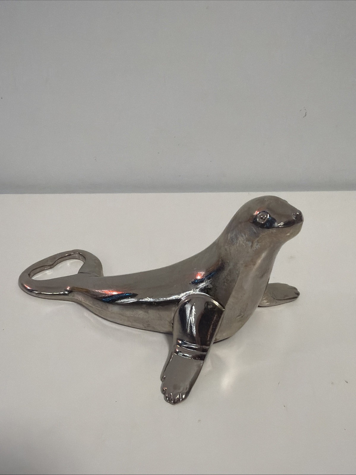 Vintage BMF N West Germany Seal Sea Lion Can Opener Heart Tail - Solid & Heavy