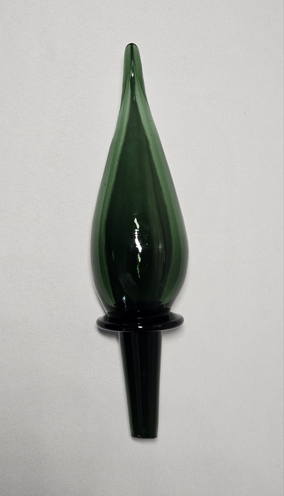 Vintage MCM Empoli Emerald Green Glass Flame Stopper Topper Replacement 9
