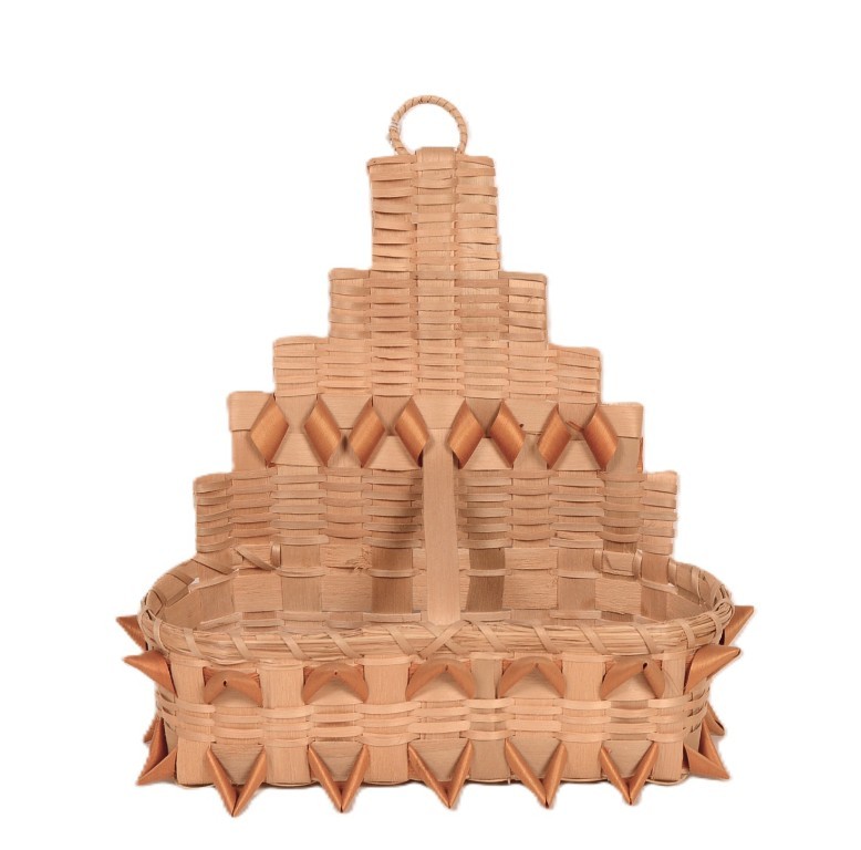 Wabanaki Basket - Miliseet - Penobscot Basket Wall Hanger with Porcupine Stitch