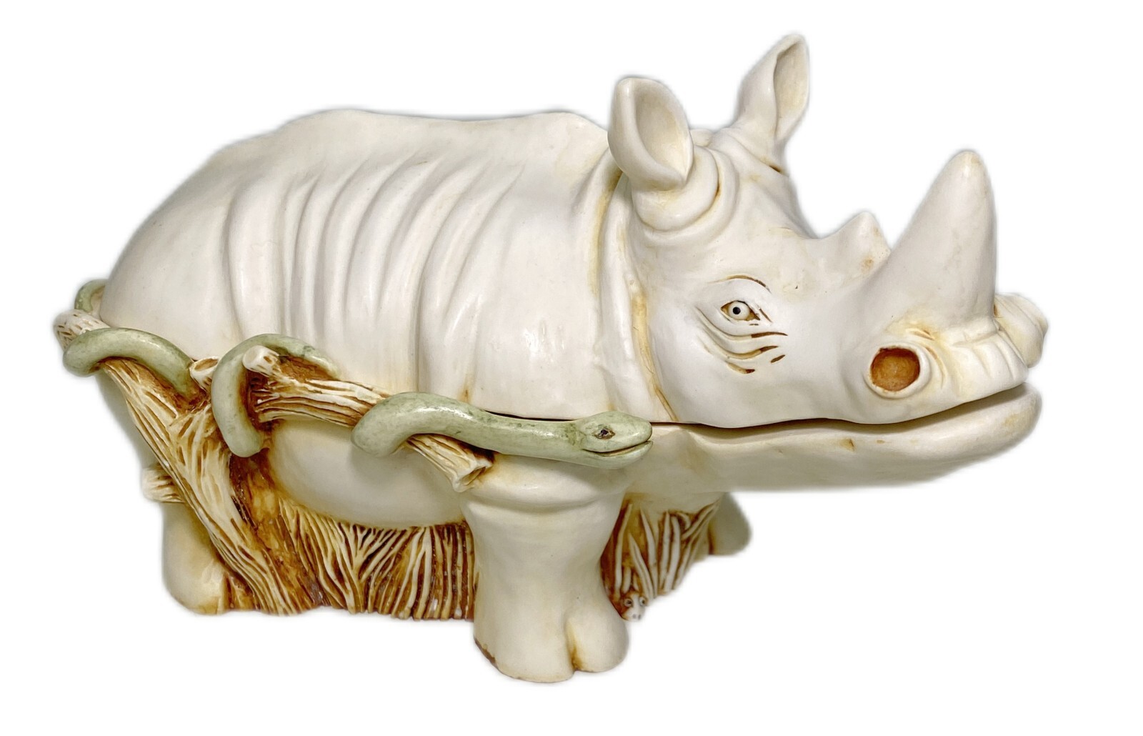 Harmony Kingdom Horn a Plenty Rhino Snake Trinket Box Figurine Vtg 1991 Harmony Kingdom Horn a Plenty Rhino Snake Trinket Box Figurine Vtg 1991