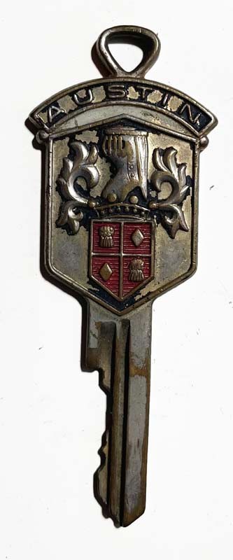 Vintage AUSTIN CREST Automobile KEY w/Coat of Arms