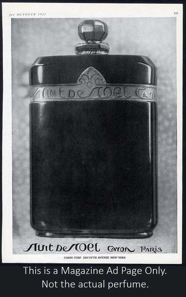CARON Nuit de Noel 1927 MAGAZINE AD Christmas Night Eve