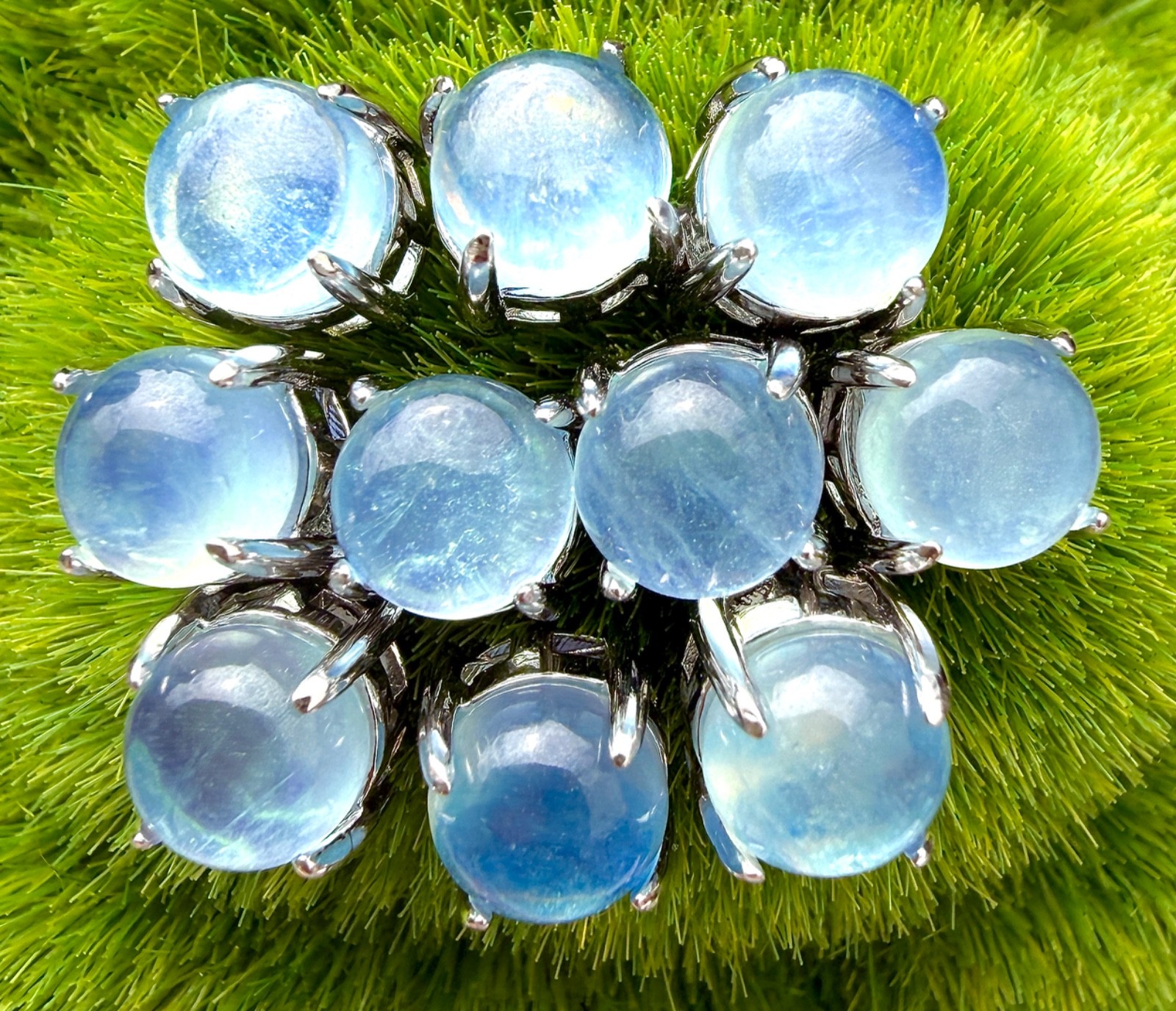 Wholesale 5 Pairs Natural Aquamarine  Earring with Sterling Silver 925 Posts 6mm