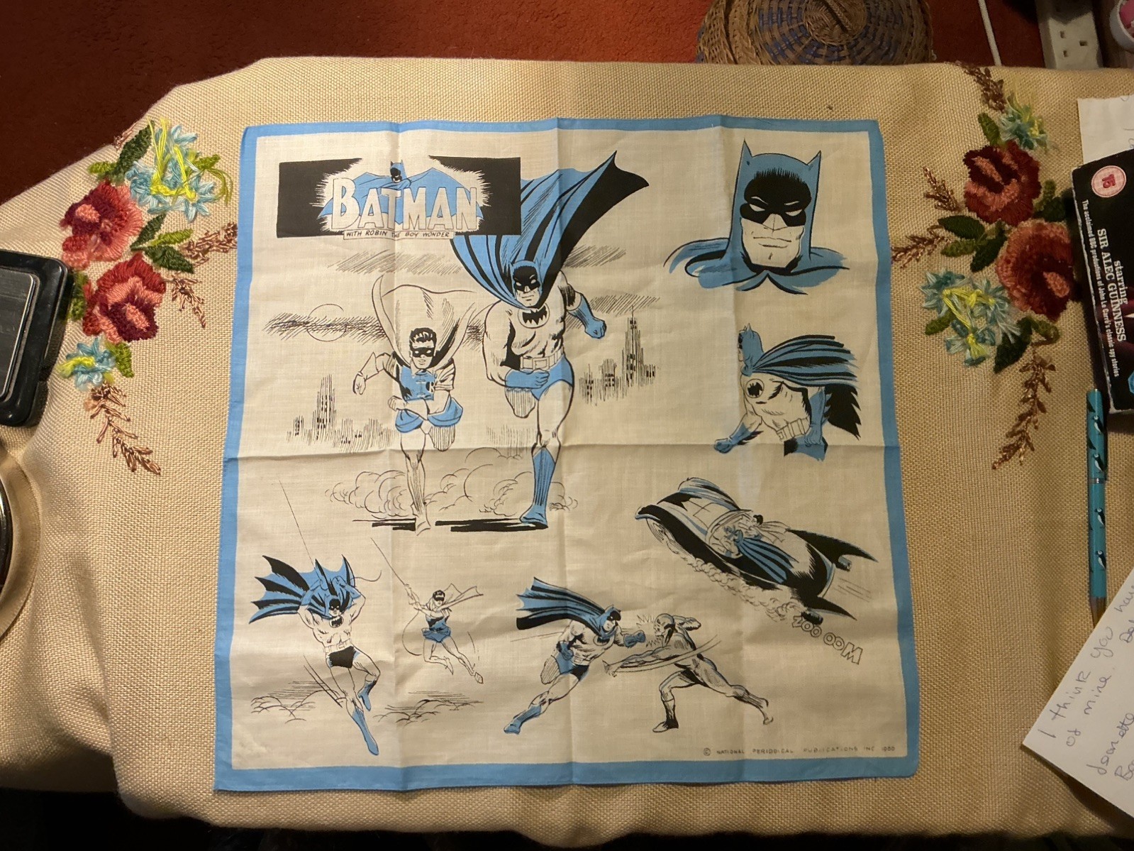 Vintage 1966 Batman And Robin Handkerchief. National Periodical. Mint condition. Vintage 1966 Batman And Robin Handkerchief. National Periodical. Mint condition.