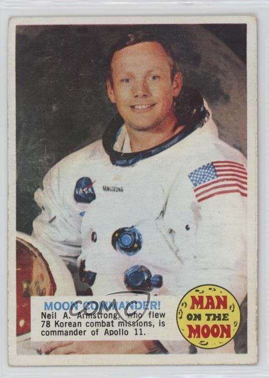 1969 Topps Man on the Moon Neil Armstrong Moon Commander #54B 11bd