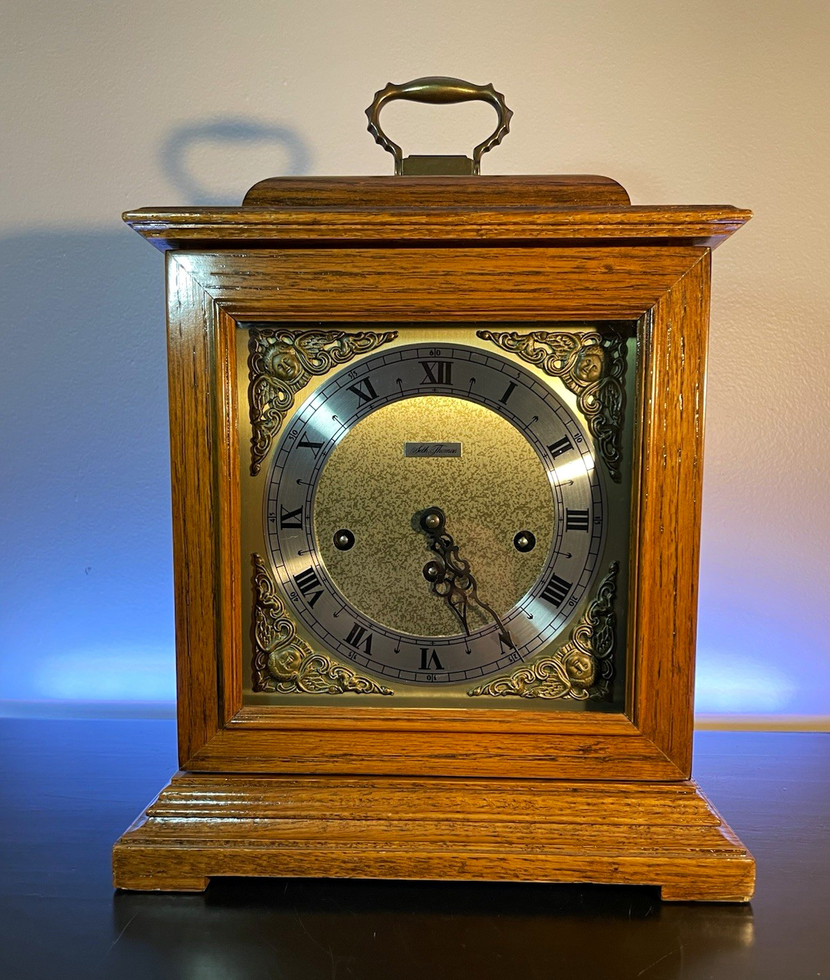 Seth Thomas Recognition Westminster Chime Wind-Up Bracket Clock Roman 1978