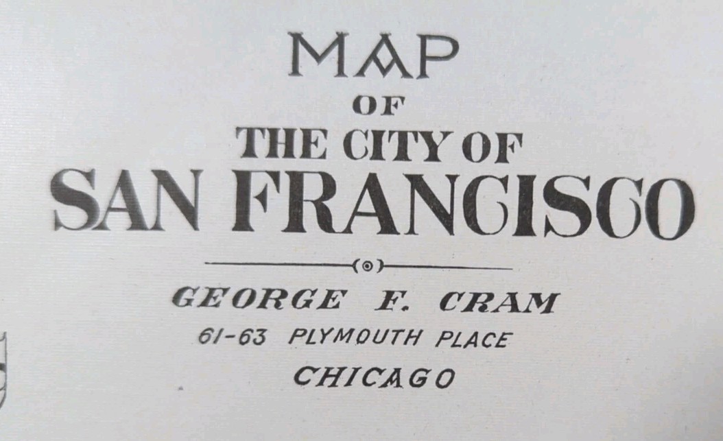 Vintage 1901 SAN FRANCISCO CALIFORNIA Map 22\