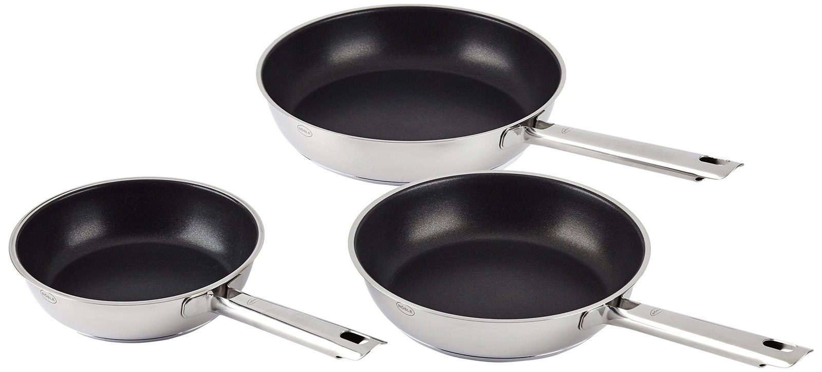 Rösle Set of 3 Frying Pans 20/24/28cm Stainless Steel Non-Stick, Edelstahl