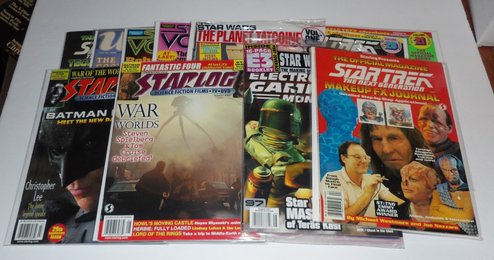 LARGE LOT OF VINTAGE SCI-FI MAGAZINES - STAR TREK - STAR WARS - STARLOG - SEALED