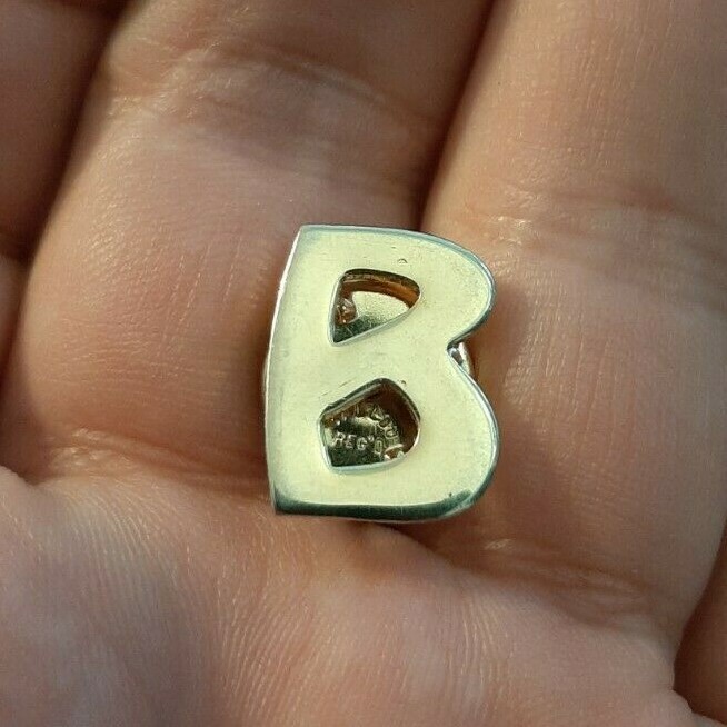 Letter B Vintage Metal Pinback Letter B Vintage Metal Pinback