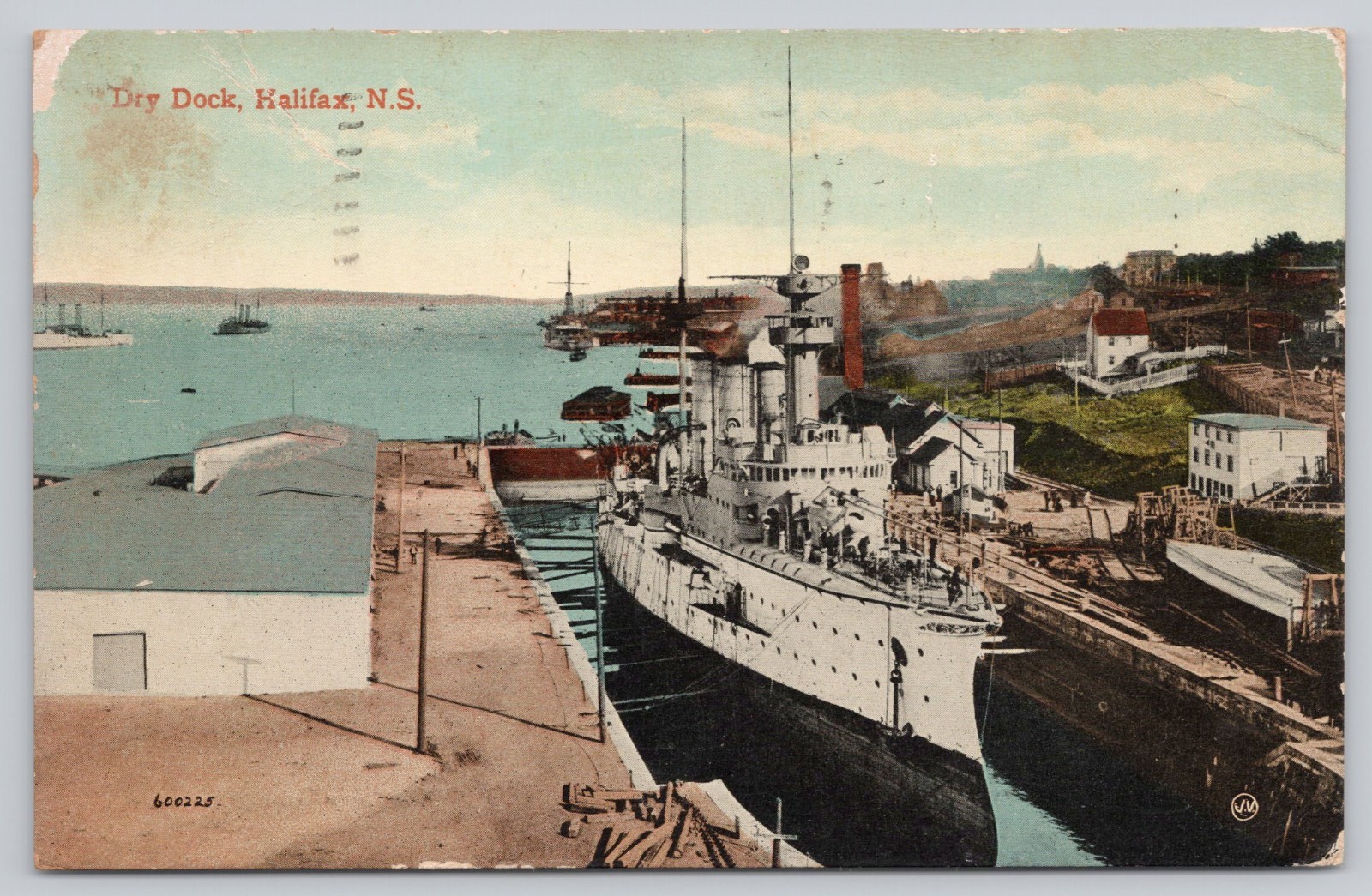 Halifax Nova Scotia Dry Dock Warship Harbor Divided Back Era Postcard Halifax Nova Scotia Dry Dock Warship Harbor Divided Back Era Postcard