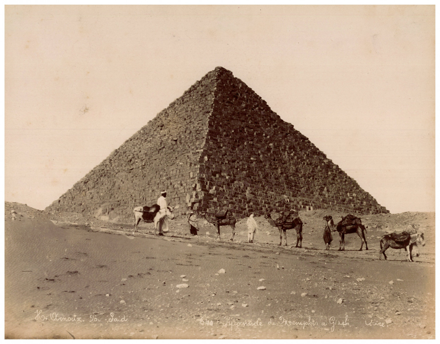 Hippolyte Arnoux, Egypt, Pyramid at Giza Vintage Albumen Print Albumen Print