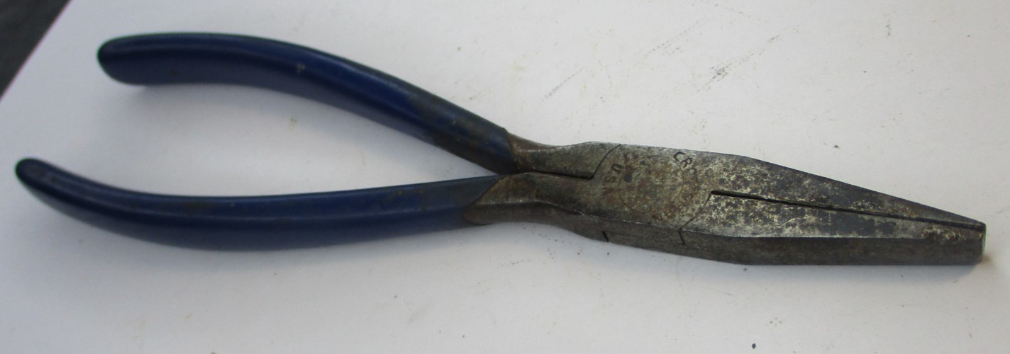 Vintage Craftsman Duckbill Duck Bill Wide Nose Pliers Blue Grip USA