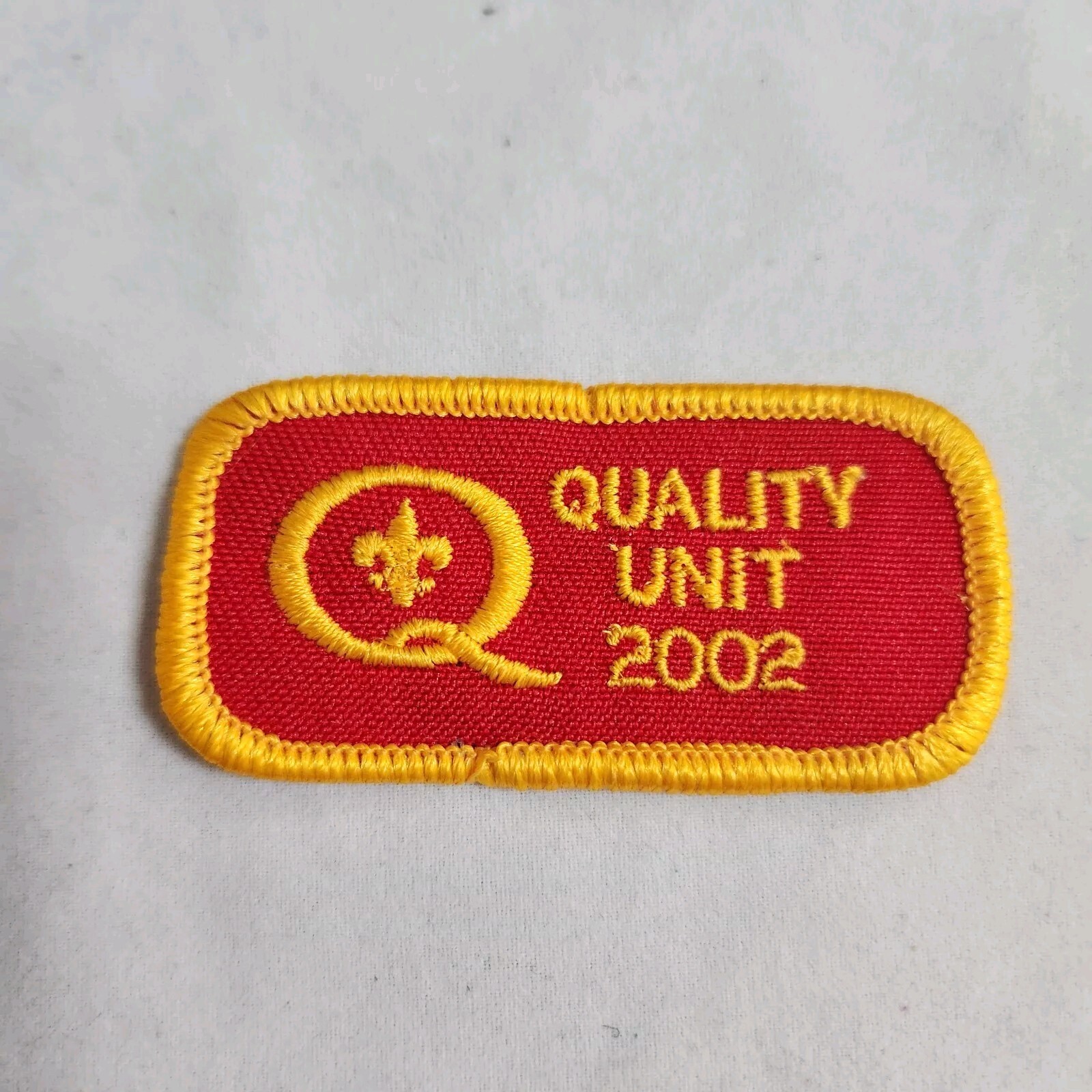Boy Scouts Quality Unit 2002 Patch BSA Scouting America Red Gold Q