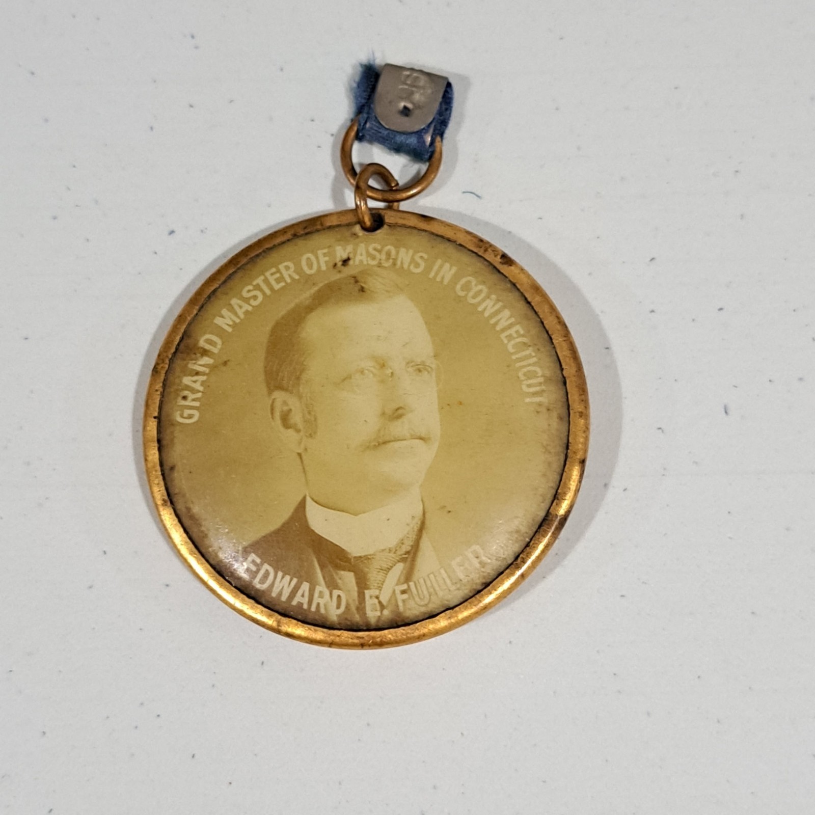 1908 Hartford Bridge Masonic Medal Edward E Fuller Grand Master Ribbon Badge CT