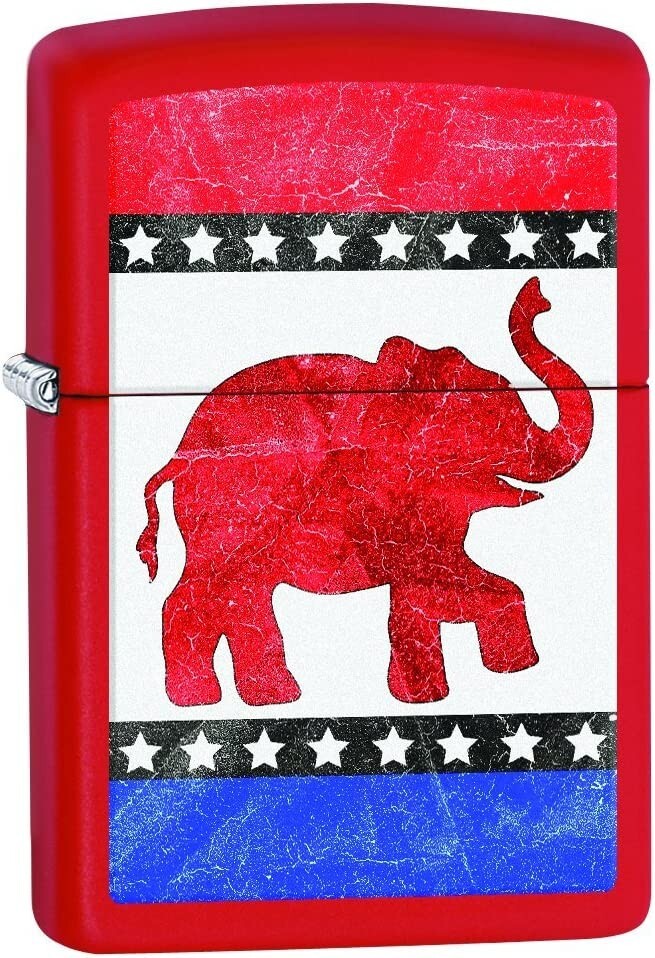 Zippo Republican Elephant Red Matte 29167 Zippo Republican Elephant Red Matte 29167