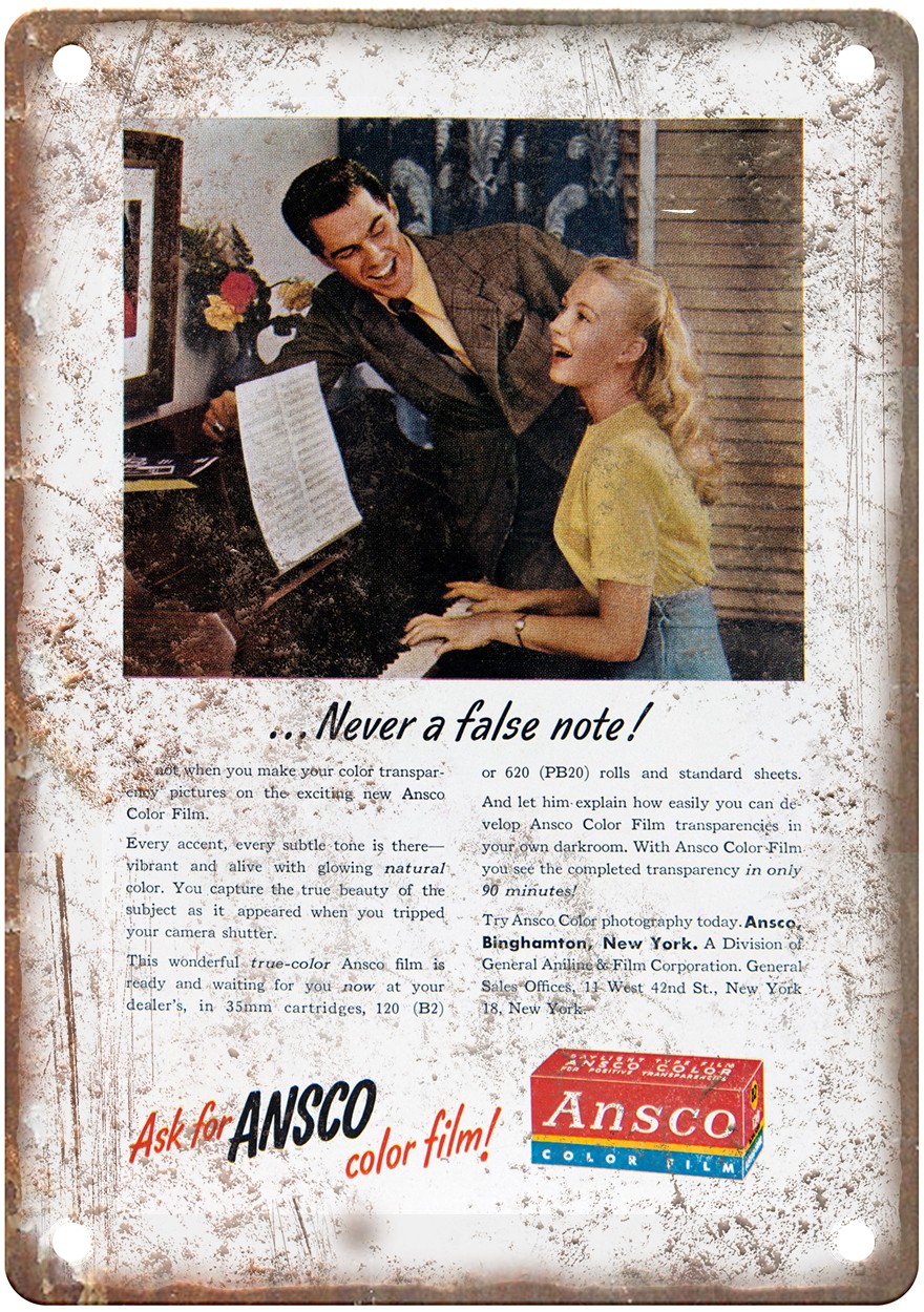 1946 Ansco Vintage Film Camera Advertisement Retro Look Metal Sign C857