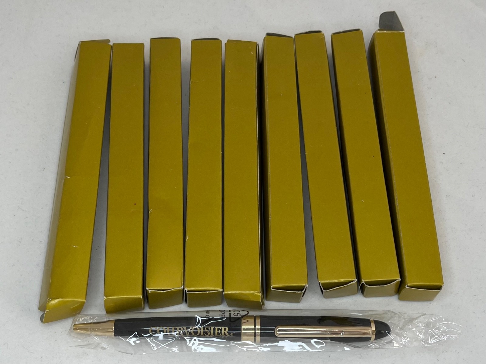 Lot of 9 Vintage Courvoisier Cognac Promotional Ballpoint Pens NIB Gold Accent Lot of 9 Vintage Courvoisier Cognac Promotional Ballpoint Pens NIB Gold Accent