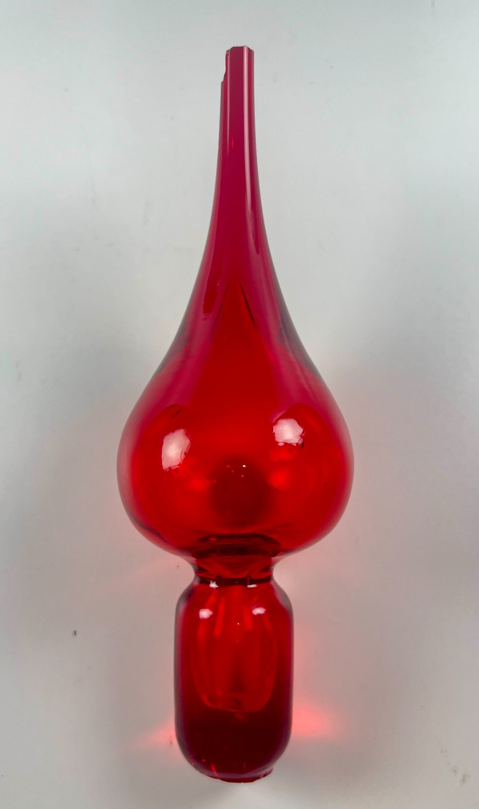 Vintage MSM Pilgrim glass red large teardrop flame stopper only 7.25\